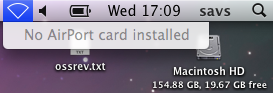 No Airport card installed