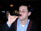 David drinking beer