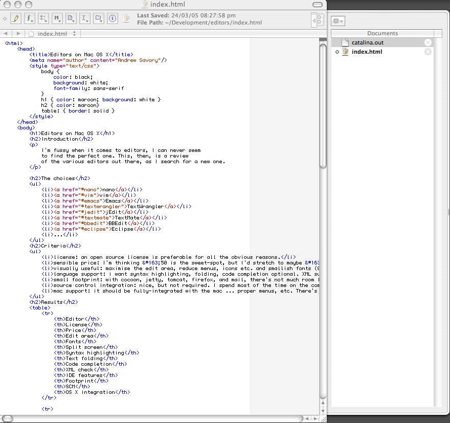 code editor for mac os x free code editor for mac os x free